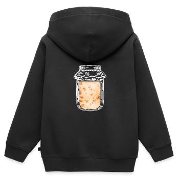 Sauerteig Im Glas - Kinder Premium Organic Zip Hoodie - Schwarz - Hinten - AI Model Kid Male (0cm)