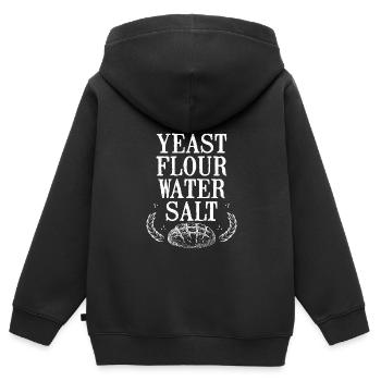 Hefe, Mehl, Wasser, Salz Für Brot - Kinder Premium Organic Zip Hoodie - Schwarz - Hinten - AI Model Kid Male (0cm)