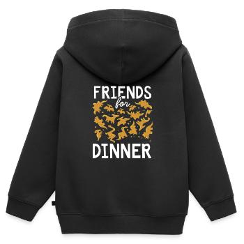 Friends for dinner - Kids Premium Organic Zip-up Hoodie - black - Back - AI Model Kid Male (0cm)