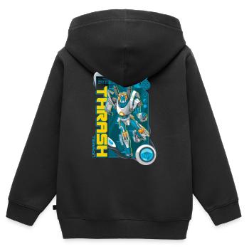 Transformers Earth Spark Thrash Terraner - Kinder Premium Organic Zip Hoodie - Schwarz - Hinten - AI Model Kid Male (0cm)
