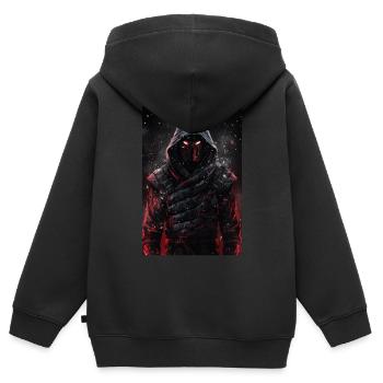 Neon Cyber Ninja Warrior #3 - Kinder Premium Organic Zip Hoodie - Schwarz - Hinten - AI Model Kid Male (0cm)