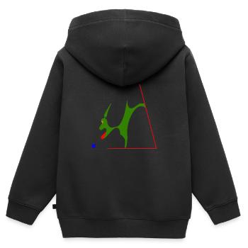 Pomme - Sweat Premium à capuche zippé enfant bio - noir - Dos - AI Model Kid Male (0cm)