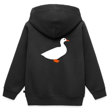 ★ Designfarben änderbar ★ Hausente - Kinder Premium Organic Zip Hoodie - Schwarz - Hinten - AI Model Kid Male (0cm)