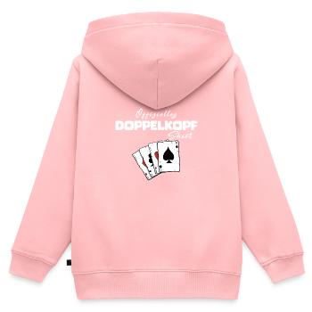 Doppelkopf Offizielles Shirt - Kinder Premium Organic Zip Hoodie - Rosa - Hinten - AI Model Kid Female (0cm)