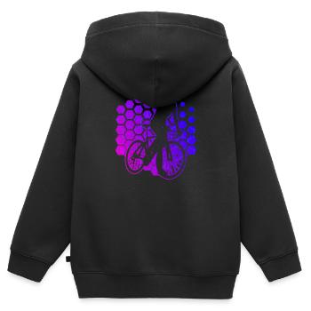 Herren Roadbike Rennradfahrer Rennradfahren - Kinder Premium Organic Zip Hoodie - Schwarz - Hinten - AI Model Kid Male (0cm)