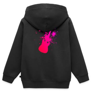 Guitariste Guitariste Homme Guitariste Guitare - Sweat Premium à capuche zippé enfant bio - noir - Dos - AI Model Kid Male (0cm)