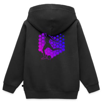 Herren Damen Fussballspieler Fussballspielen - Kinder Premium Organic Zip Hoodie - Schwarz - Hinten - AI Model Kid Male (0cm)