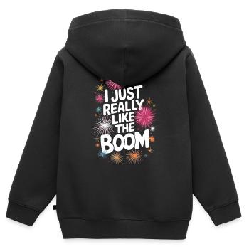 Pyrotechniker Feuerwerk Pyrotechnik - Kinder Premium Organic Zip Hoodie - Schwarz - Hinten - AI Model Kid Male (0cm)