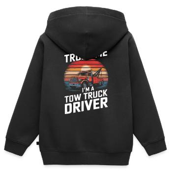 Abschleppwagen Truck Abschlepper - Kinder Premium Organic Zip Hoodie - Schwarz - Hinten - AI Model Kid Male (0cm)