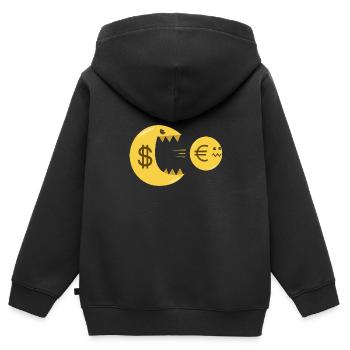 Dollar Euro - Kinder Premium Organic Zip Hoodie - Schwarz - Hinten - AI Model Kid Male (0cm)