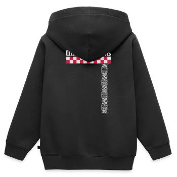 glagoljica Vukovar na http://WWW.CROATIAN-TEAM.de - Kinder Premium Organic Zip Hoodie - Schwarz - Hinten - AI Model Kid Male (0cm)