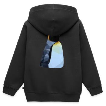 Polygon Pinguin - Kinder Premium Organic Zip Hoodie - Schwarz - Hinten - AI Model Kid Male (0cm)