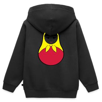 Matroschka / Babuschka - russische Puppe in Puppe - Kinder Premium Organic Zip Hoodie - Schwarz - Hinten - AI Model Kid Male (0cm)
