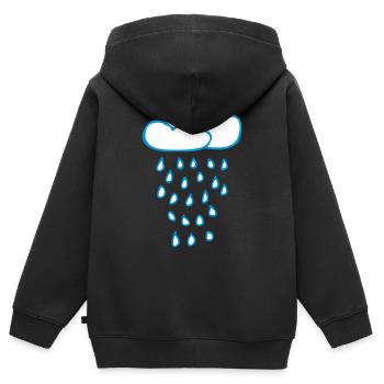 nuage de pluie - Sweat Premium à capuche zippé enfant bio - noir - Dos - AI Model Kid Male (0cm)