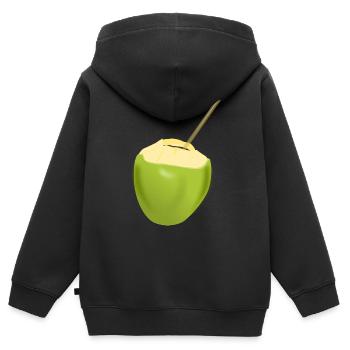 Kokosnuss Milch - Kinder Premium Organic Zip Hoodie - Schwarz - Hinten - AI Model Kid Male (0cm)