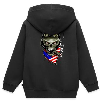 us army Schädel - Kinder Premium Organic Zip Hoodie - Schwarz - Hinten - AI Model Kid Male (0cm)