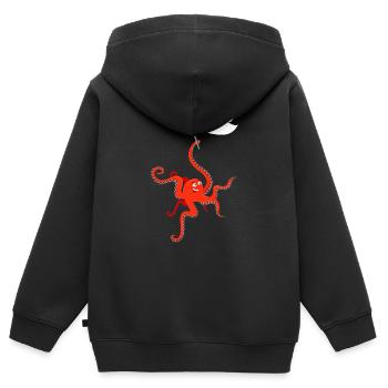 Funny octopus Paul - Kids Premium Organic Zip-up Hoodie - black - Back - AI Model Kid Male (0cm)