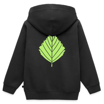contour bouleau feuille arbre plante forme clipart desig - Sweat Premium à capuche zippé enfant bio - noir - Dos - AI Model Kid Male (0cm)