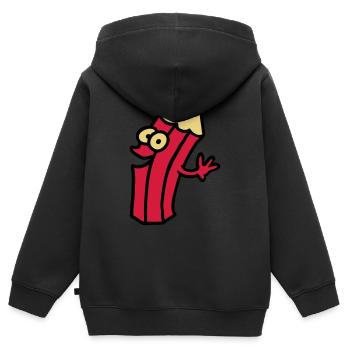 fröhlicher stift - Kinder Premium Organic Zip Hoodie - Schwarz - Hinten - AI Model Kid Male (0cm)