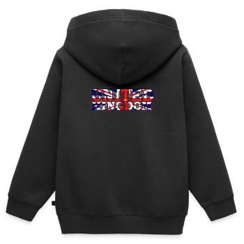 UK 5 G - Sweat Premium à capuche zippé enfant bio - noir - Dos - AI Model Kid Male (0cm)