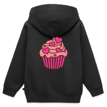 Cupcake - Sweat Premium à capuche zippé enfant bio - noir - Dos - AI Model Kid Male (0cm)