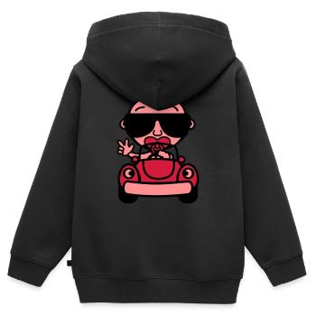 Baby Cool fährt Auto (Color) - Kinder Premium Organic Zip Hoodie - Schwarz - Hinten - AI Model Kid Male (0cm)