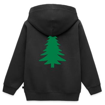 Fichte, Tanne, Wald - Kinder Premium Organic Zip Hoodie - Schwarz - Hinten - AI Model Kid Male (0cm)