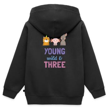 3. birthday gift kid Axolotl dog Leopard - Kids Premium Organic Zip-up Hoodie - black - Back - AI Model Kid Male (0cm)