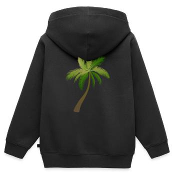 Palmen Baum Palmen - Kinder Premium Organic Zip Hoodie - Schwarz - Hinten - AI Model Kid Male (0cm)