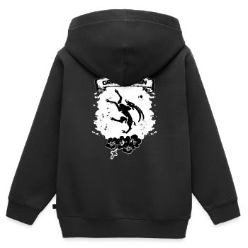 Graubünden - Kinder Premium Organic Zip Hoodie - Schwarz - Hinten - AI Model Kid Male (0cm)