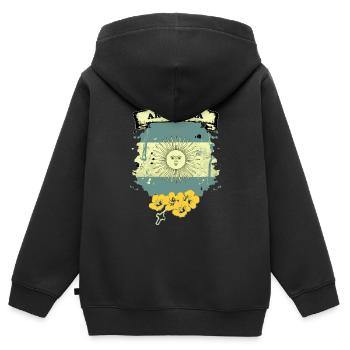 Argentinien - Kinder Premium Organic Zip Hoodie - Schwarz - Hinten - AI Model Kid Male (0cm)