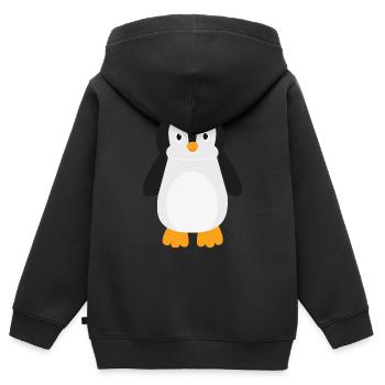 manchot - Sweat Premium à capuche zippé enfant bio - noir - Dos - AI Model Kid Male (0cm)