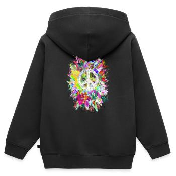 Peace Symbol - Kinder Premium Organic Zip Hoodie - Schwarz - Hinten - AI Model Kid Male (0cm)