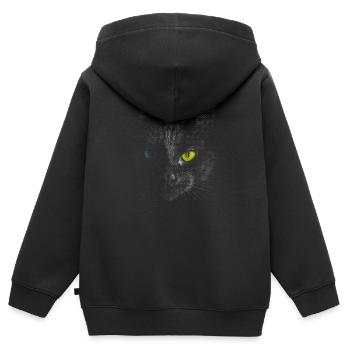 Schwarze Katze - Kinder Premium Organic Zip Hoodie - Schwarz - Hinten - AI Model Kid Male (0cm)