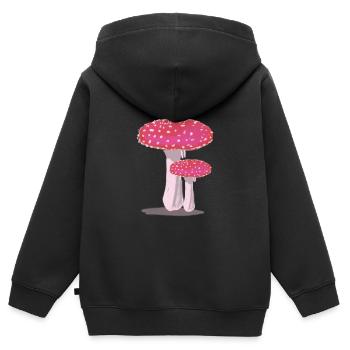 Rot-weiße Testippings - Kinder Premium Organic Zip Hoodie - Schwarz - Hinten - AI Model Kid Male (0cm)