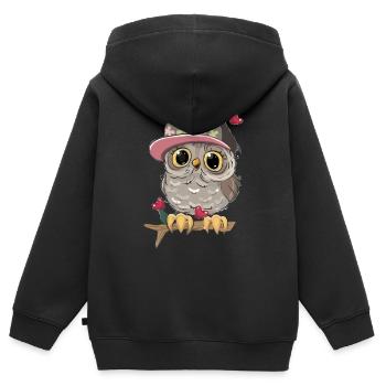 Niedlicher Vogel - Kinder Premium Organic Zip Hoodie - Schwarz - Hinten - AI Model Kid Male (0cm)