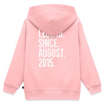 Legende seit August 2015 - Kinder Premium Organic Zip Hoodie - Rosa - Hinten - AI Model Kid Female (0cm)