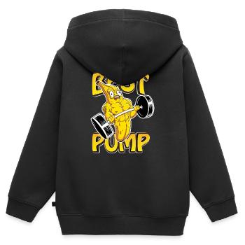 Pompes Meilleur cadeau de pompe - Sweat Premium à capuche zippé enfant bio - noir - Dos - AI Model Kid Male (0cm)