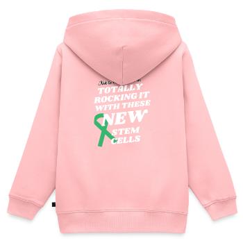 Rock Stem cells transplanter des patients atteints de moelle osseuse - Sweat Premium à capuche zippé enfant bio - rose - Dos - AI Model Kid Female (0cm)