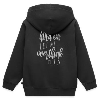 Let me overthink this - Kids Premium Organic Zip-up Hoodie - black - Back - AI Model Kid Male (0cm)