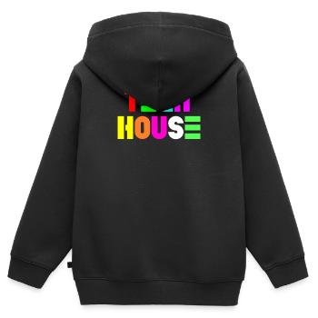 Tech-Haus - Kinder Premium Organic Zip Hoodie - Schwarz - Hinten - AI Model Kid Male (0cm)