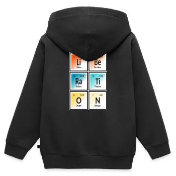 Befreiung | Periodensystem der Elemente - Kinder Premium Organic Zip Hoodie - Schwarz - Hinten - AI Model Kid Male (0cm)