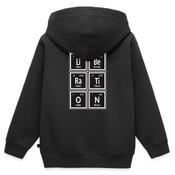 Befreiung - Periodensystem der Elemente - Kinder Premium Organic Zip Hoodie - Schwarz - Hinten - AI Model Kid Male (0cm)