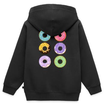 donut group - Kids Premium Organic Zip-up Hoodie - black - Back - AI Model Kid Male (0cm)