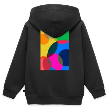 Abstrakte Malerei - Kinder Premium Organic Zip Hoodie - Schwarz - Hinten - AI Model Kid Male (0cm)