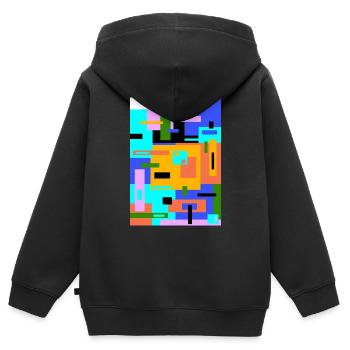 Abstrakte Malerei - Kinder Premium Organic Zip Hoodie - Schwarz - Hinten - AI Model Kid Male (0cm)