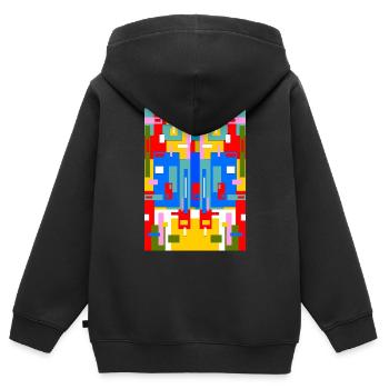 Abstrakte Malerei - Kinder Premium Organic Zip Hoodie - Schwarz - Hinten - AI Model Kid Male (0cm)
