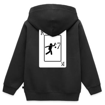 King of Bowling card shirt - Kids Premium Organic Zip-up Hoodie - black - Back - AI Model Kid Male (0cm)