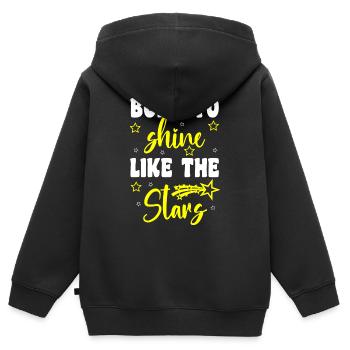 Star Wish Space - Kids Premium Organic Zip-up Hoodie - black - Back - AI Model Kid Male (0cm)
