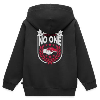 ne faites confiance à personne pour ne citer - Sweat Premium à capuche zippé enfant bio - noir - Dos - AI Model Kid Male (0cm)